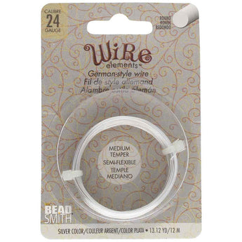 BeadSmith Wire Elements 24 Gauge German Style Wire in Silver