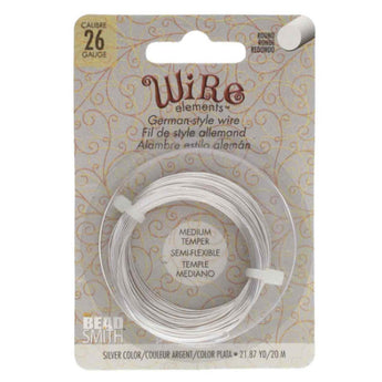BeadSmith Wire Elements 26 Gauge German Style Wire in Silver