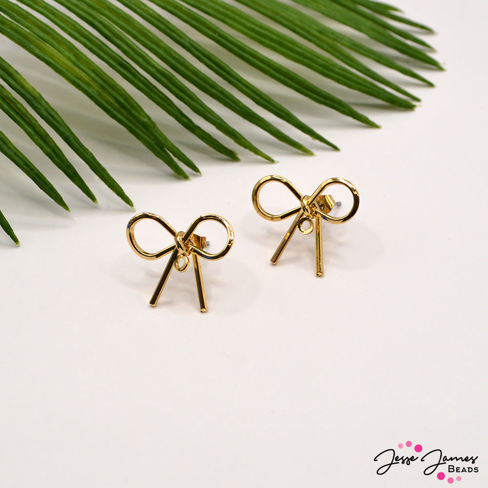 Better with a Bow Earring Findings in Gold