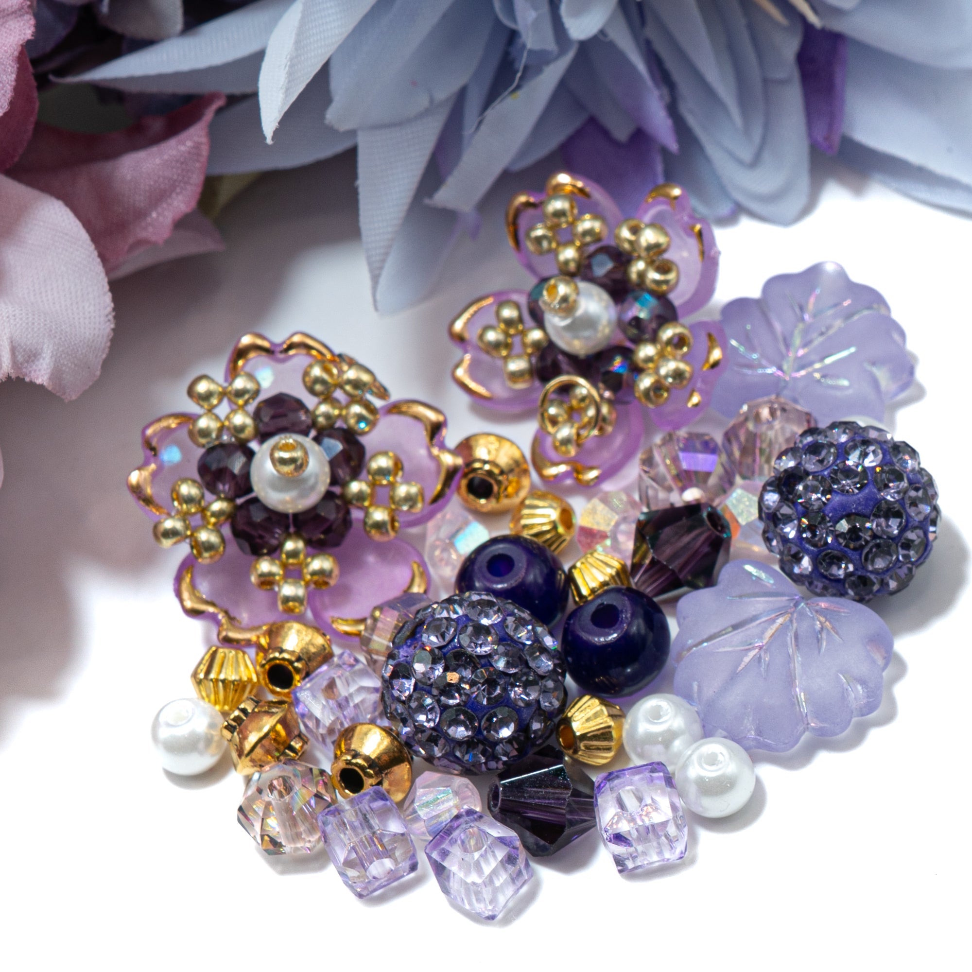 Bite-Sized Bead Mix in Orchid Blooms