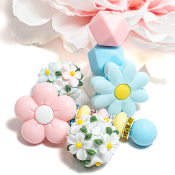 Bite-Sized Silicone Bead Mix in Candy Blossoms
