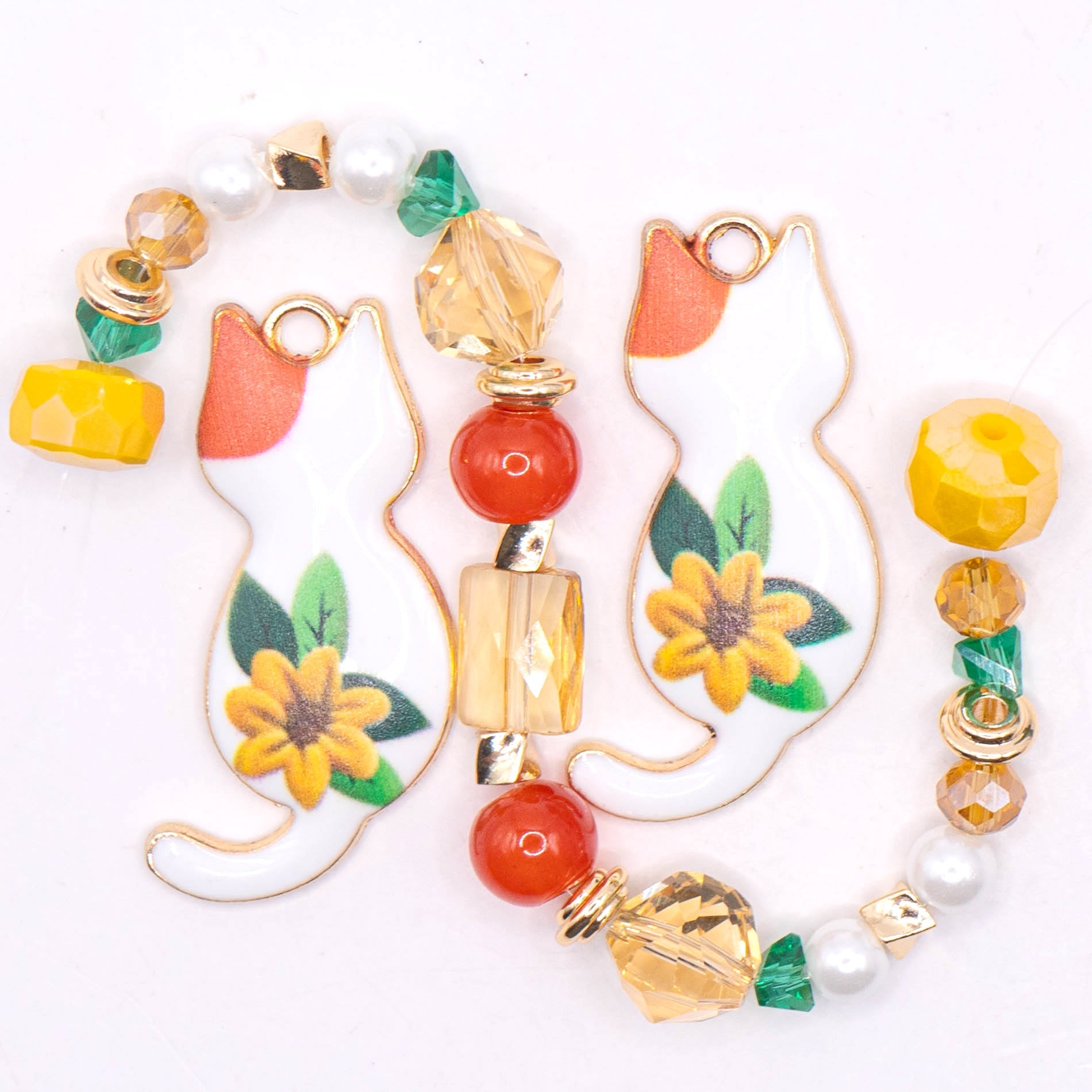 Bitty Kitty Bead Mix in Sunflowers & Marmalade