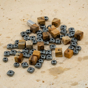Bitty Stone Bead Mix in Brown Jasper Dreams