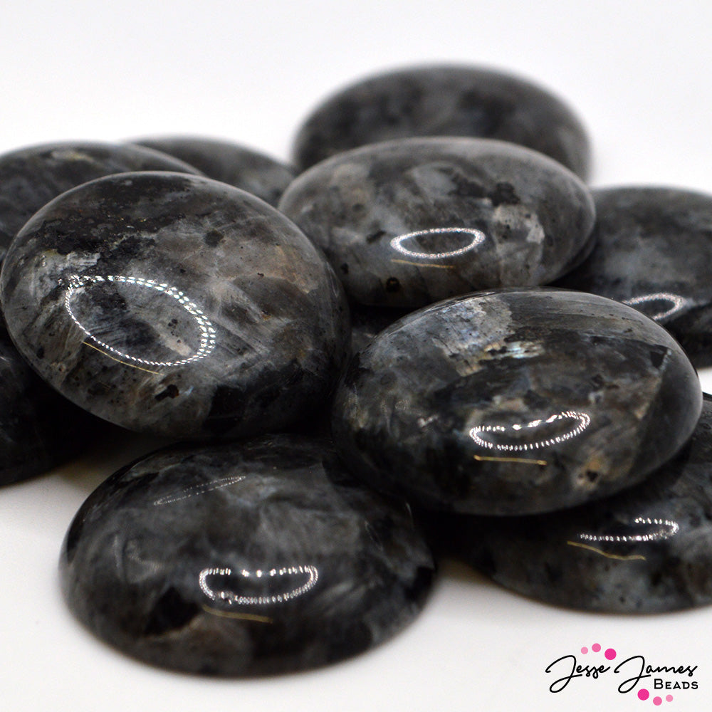 Black Labradorite 25mm Round Cabochon