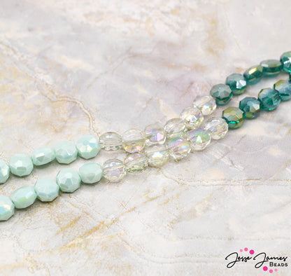 Ombré Glass Bead Set in Kelp Forest