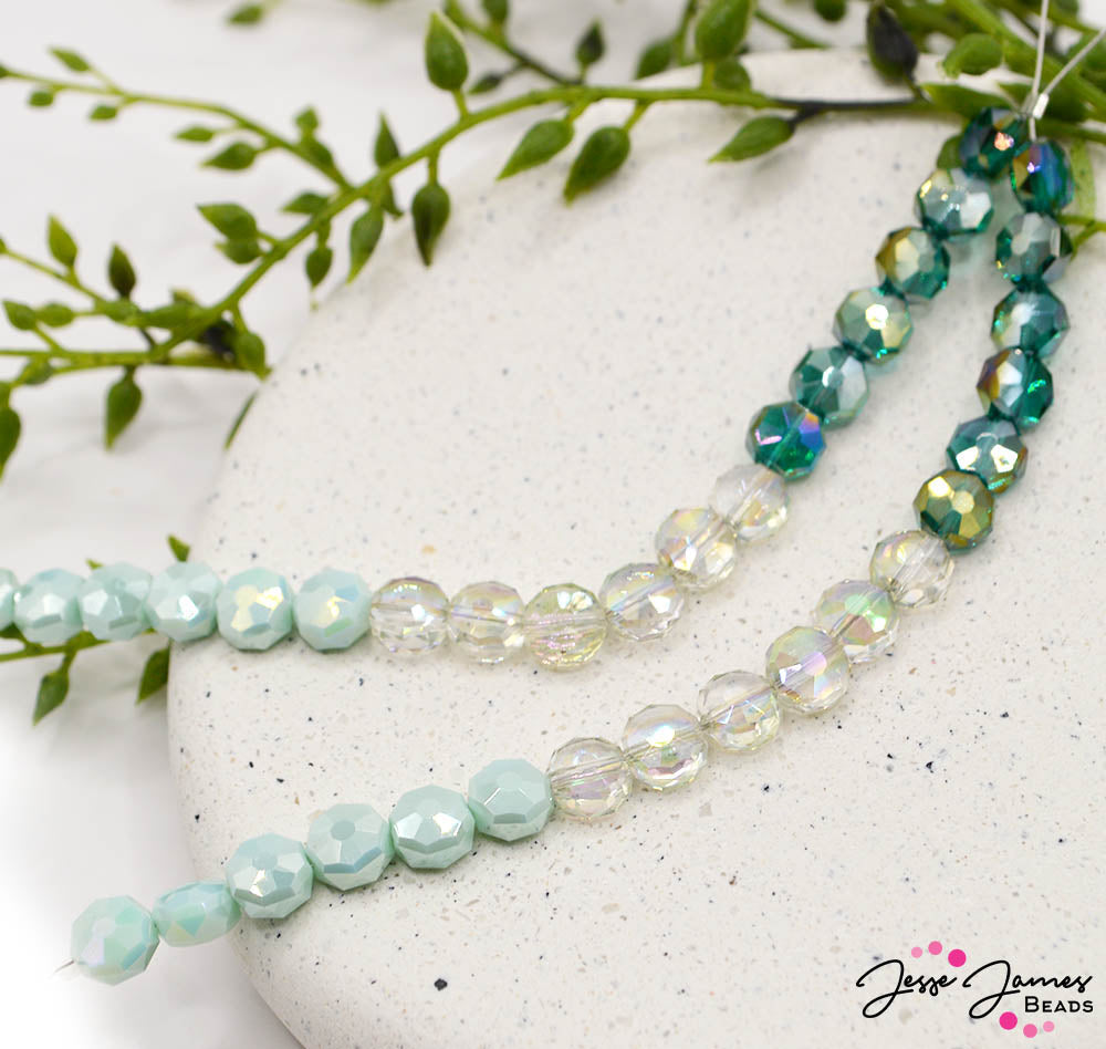 Ombré Glass Bead Set in Kelp Forest