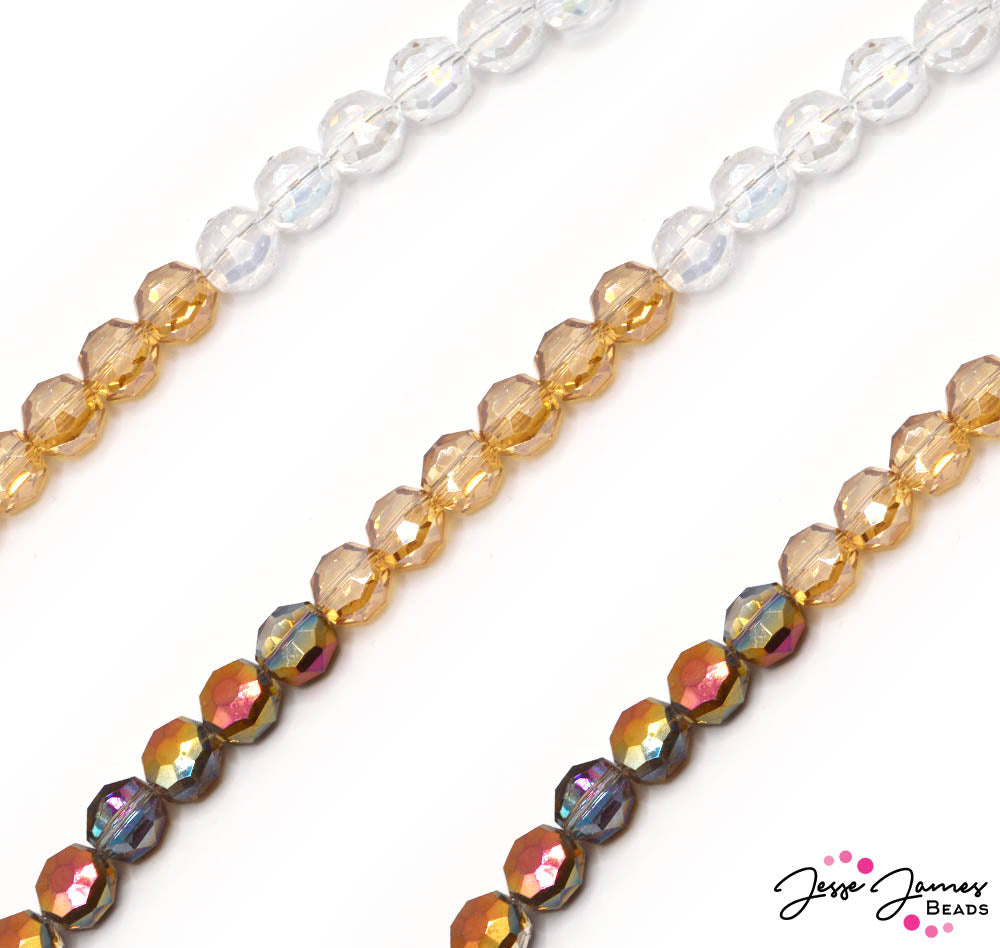 Ombré Glass Bead Set in Latte