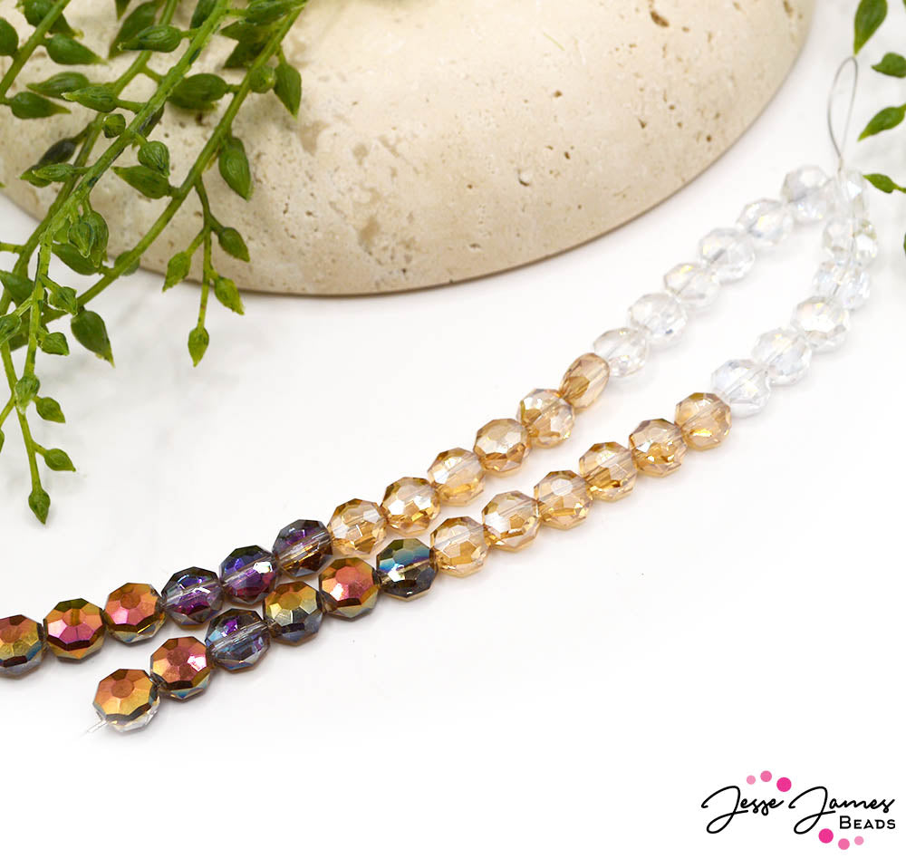 Ombré Glass Bead Set in Latte