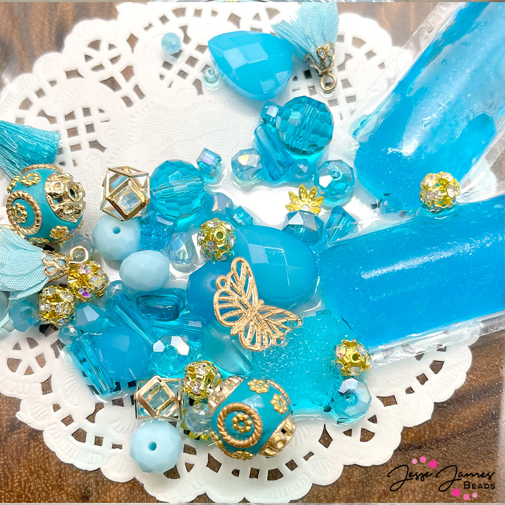 Blue Raspberry Ice Pop Bead Mix from Jesse James Beads