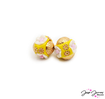 boho-bead-pair-in-yellow-buttercup