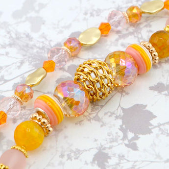 Boho Bead Strand Duo in Creamy Orange Dream