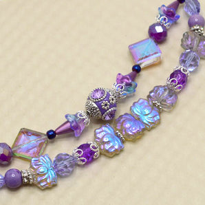Boho Bead Strand Duo in Garden of Lavender