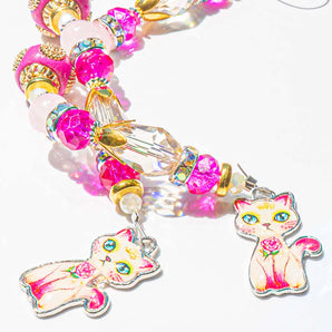 Boho Bead Strand Duo in Kawaii Kitty