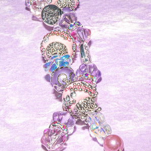 Boho Bead Strand Duo in Lavender Raspberry Lemonade