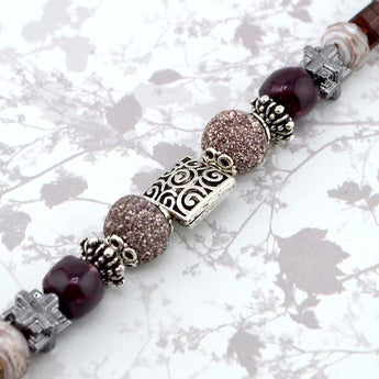 Boho Bead Strand in Crushed Velvet & Smoke