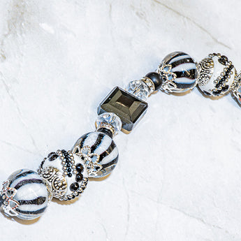 Boho Bead Strand in Dalmatian