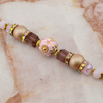 Pink Boho Bead Strand in Desert Roses