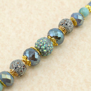 Boho Bead Strand in Fresh Green Tea Leaves