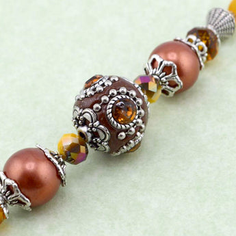 Boho Bead Strand in Hot Cocoa & Caramel