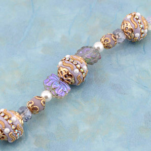 Boho Bead Strand in Powder Purple Dusk