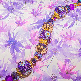 Boho Bead Strand in Rhinestone Flowers
