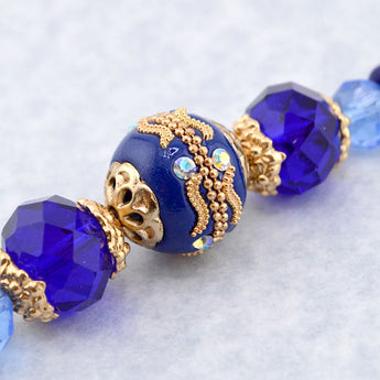 Boho Bead Strand in Royal Blue Sparkle