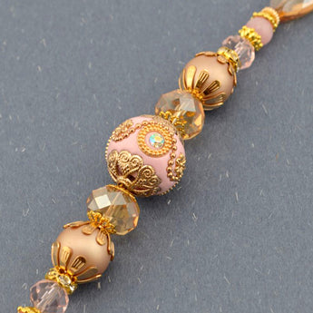 Boho Bead Strand in Peach Champagne