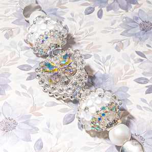 Boho Bead Strand in Snow Fly Butterfly