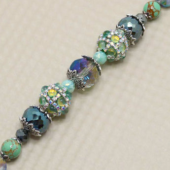 Boho Bead Strand in Spruce & Spearmint