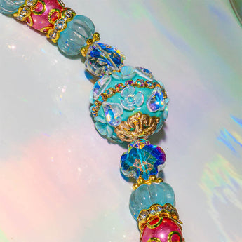 Boho Bead Strand in Teals of the Tides