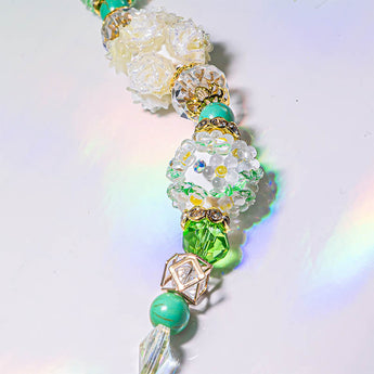 Boho Bead Strand in White Roses & Daisies