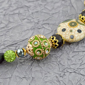 Boho Bead Strand in Wicked Lime
