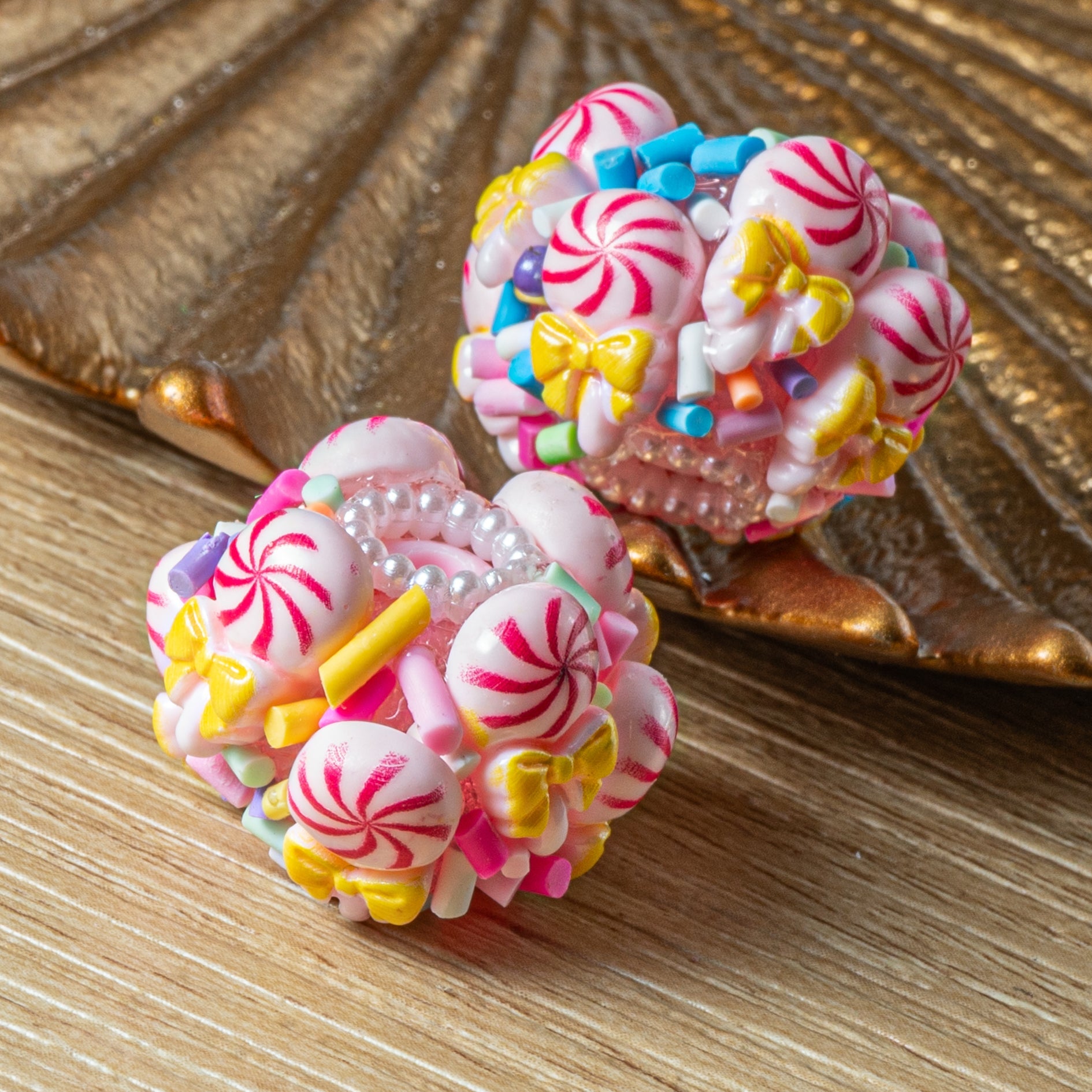 Boho Bead Pair in Peppermint POP