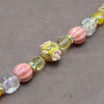 Boho & Ceramic Bead Strand in Early Morning Blooms