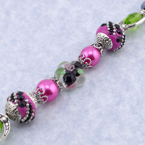 Boho Bead Strand in Pink Goes Punk