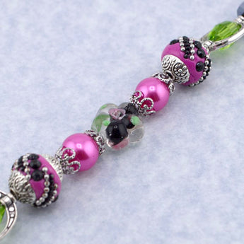 Boho Bead Strand in Pink Goes Punk