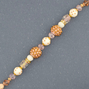 Boho & Dichronic Glass Bead Strand in Lux Pink