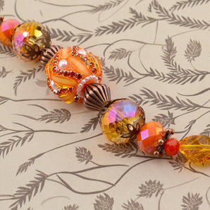 Boho Sparkle Bead Strand in Fresh Squeezed Orange Juice