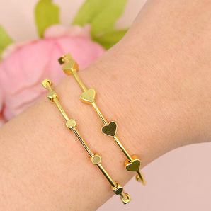 18K Gold Bangle Cuff Stack Duo