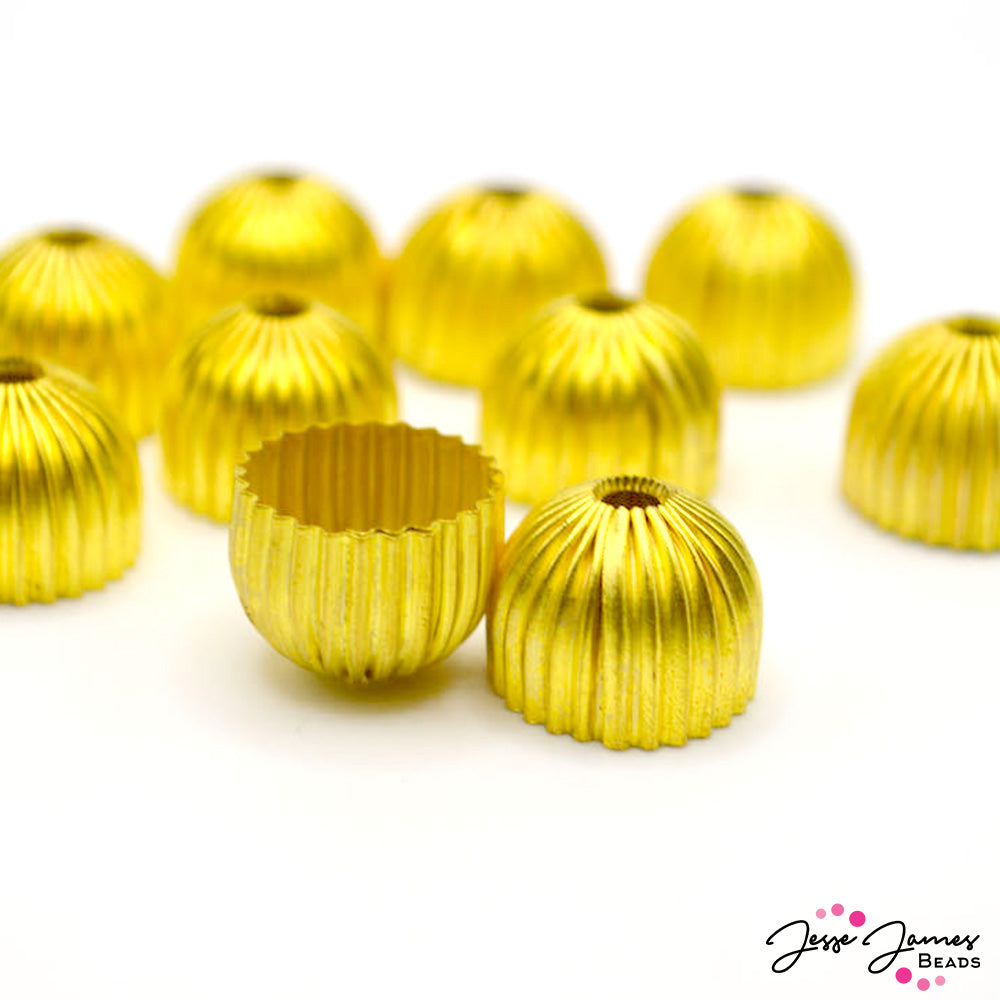 Beap Cap Brass Bead Cap Set in Touch of Gold - Jesse James Beads