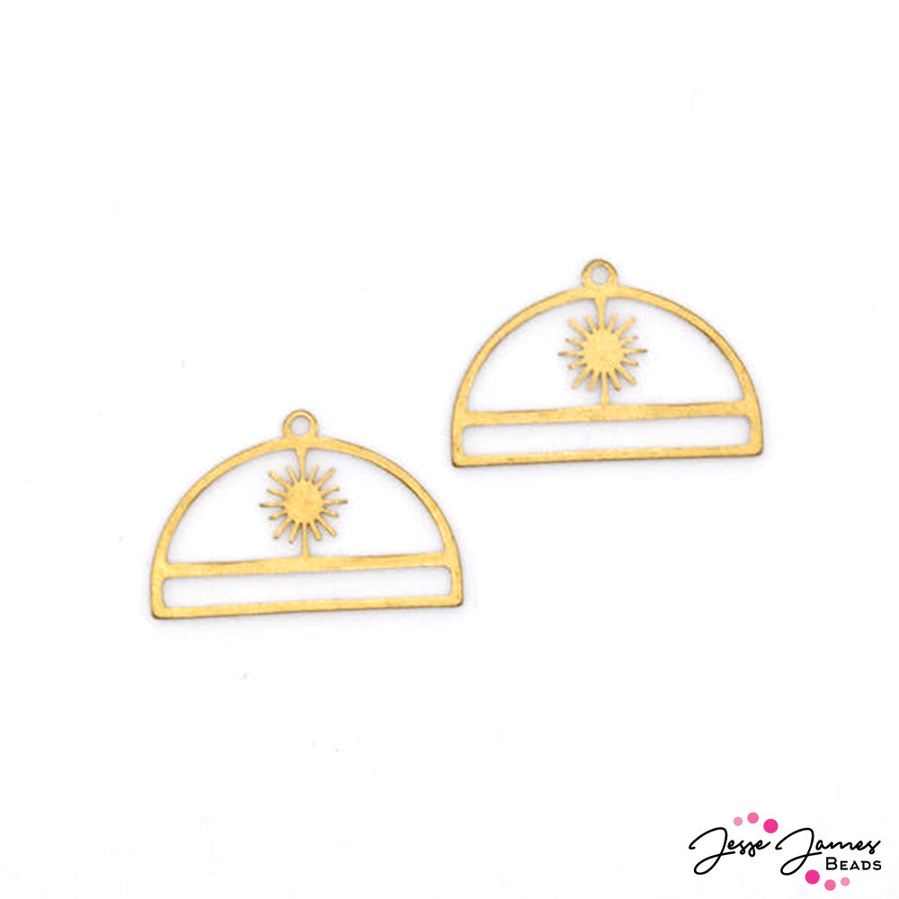 High Noon Sun Brass Earring Findings