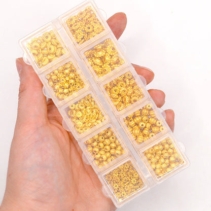 10-Style Bright Gold Spacer Bead Box
