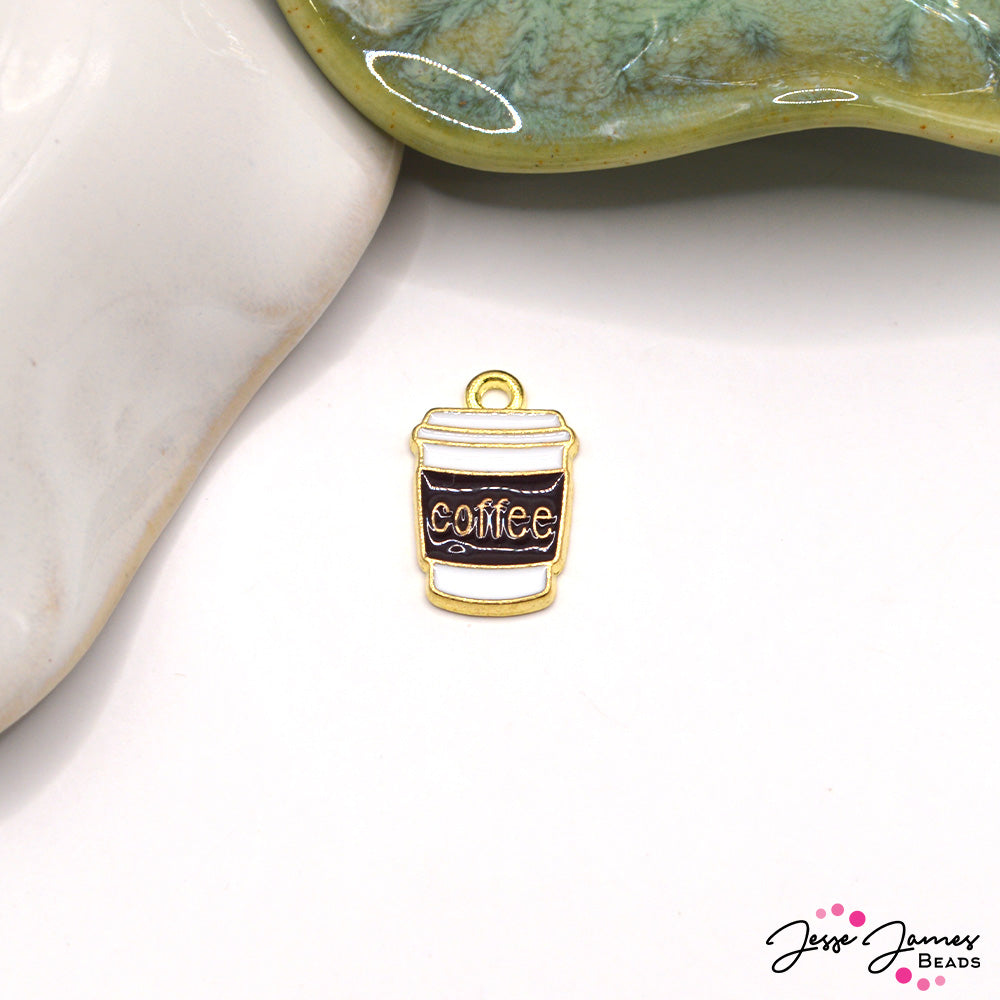 But First, Coffee Enamel Charm