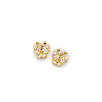 Golden Flutter Butterfly Bead Pair
