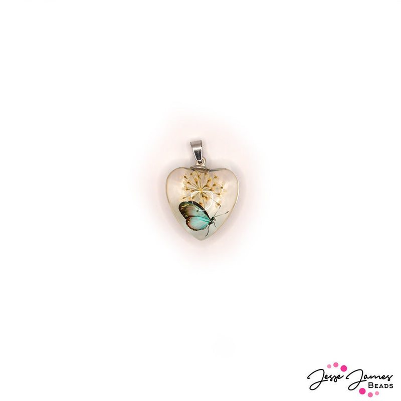 Butterfly Kisses Glass Pendant