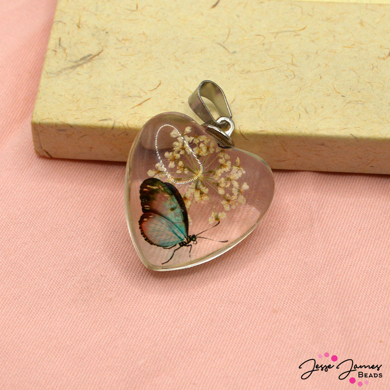 Butterfly Kisses Glass Pendant