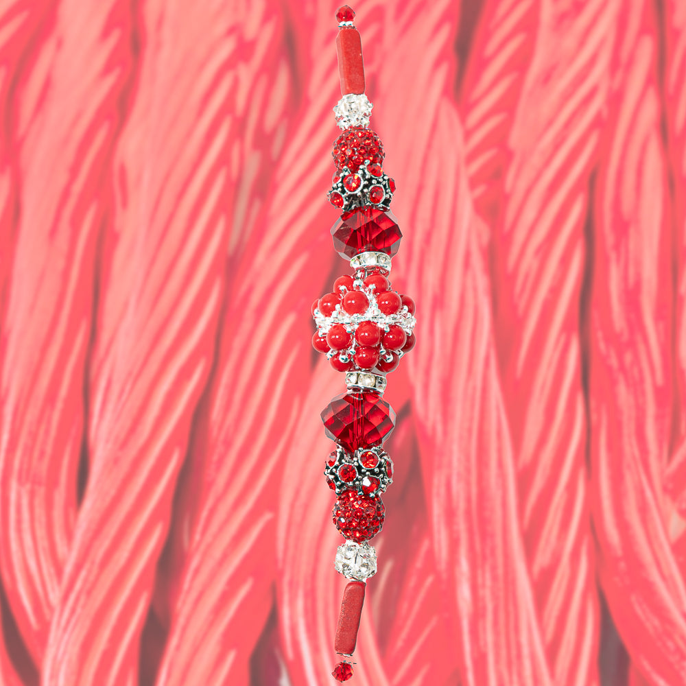Candy Bead Strand in Red Licorice Twists
