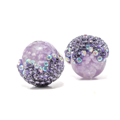 Candy-Crushed Boho Bead Pair in Grape Soda Pop