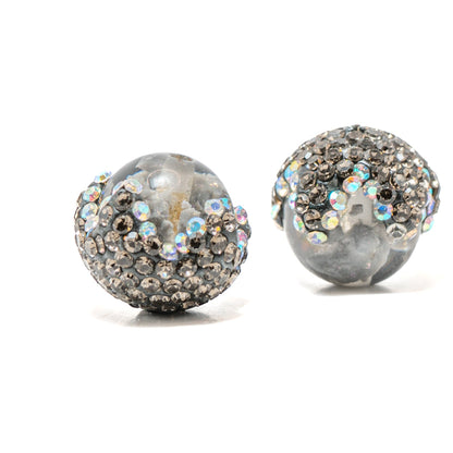 Candy-Crushed Boho Bead Pair in Licorice