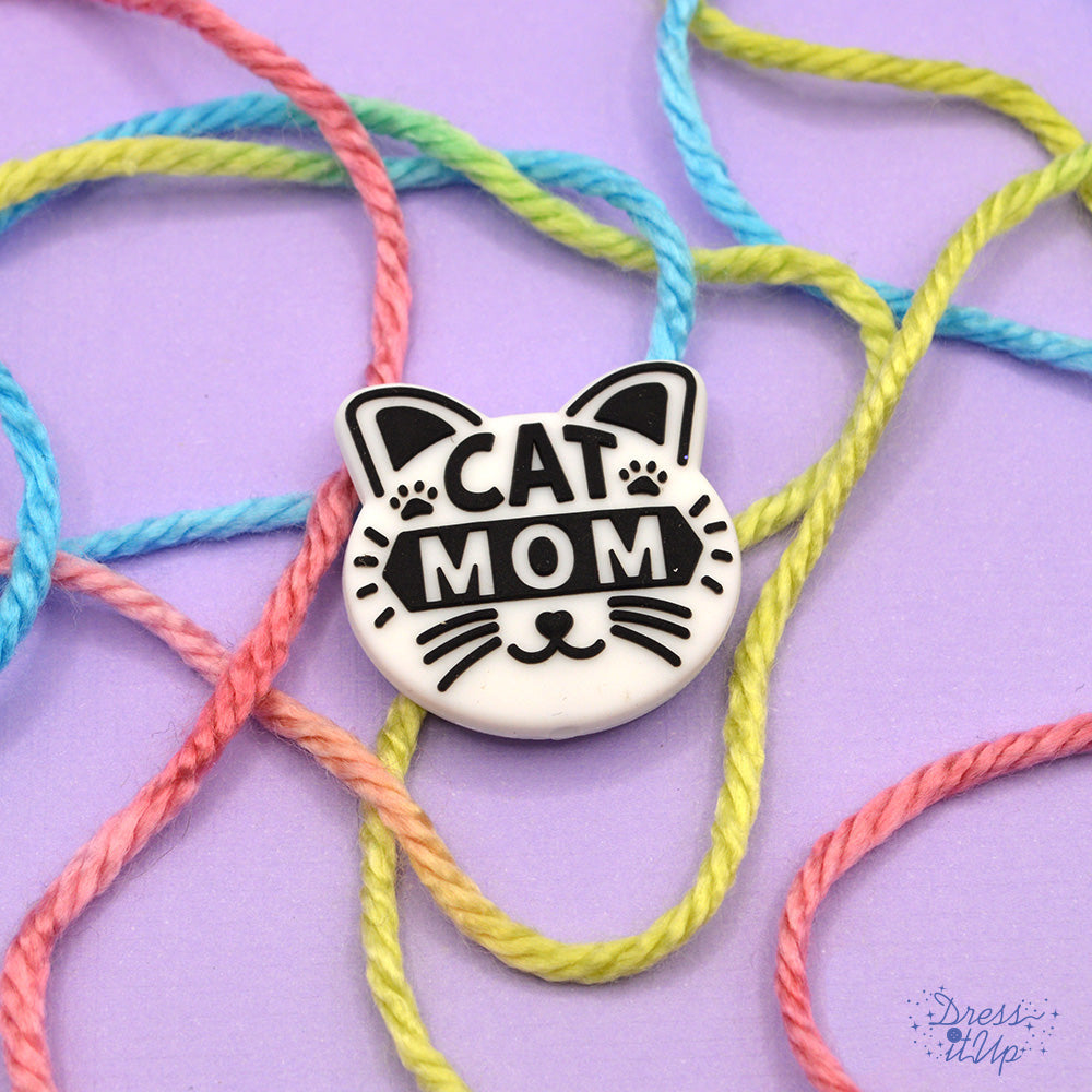 Silicone Focal Bead in Cat Mom